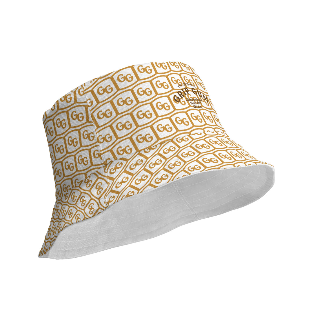 White and gold bucket hat sales